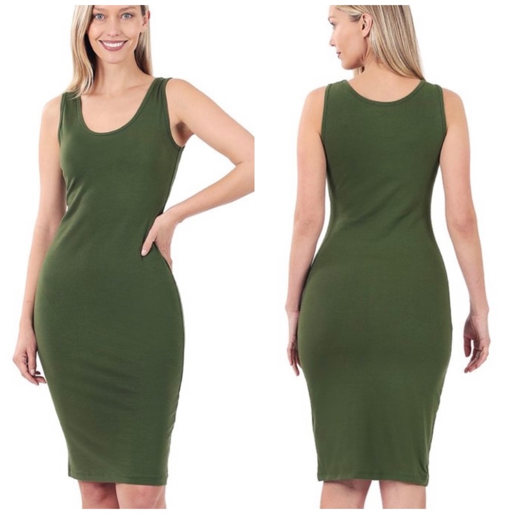 Army Green Body Dresses